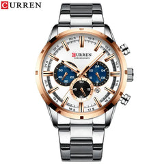 Curren Men's Watch Blue Dial Stainless Steel Band Date Mens Business Male Watches Waterproof Luxuries Men Wrist Watches for Men - SHOWLU FASHION STORE