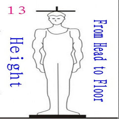 A line drawing shows a person standing straight to illustrate how to measure total body height.