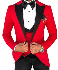 Custom Made Terno Slim Groom Tuxedos Wedding Men Suit Terno Masculino (Jacket+Pant+Vest) Mens's 3 Pieces Suits for Men - SHOWLU FASHION STORE