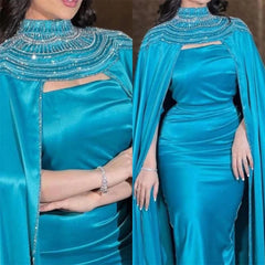 Customized Exquisite High Collar Sheath Celebrity Sequin Fold S Occasion Evening Gown prom dress luxury robe de bal - SHOWLU FASHION STORE