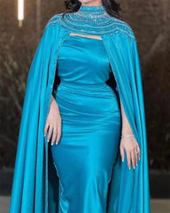 Customized Exquisite High Collar Sheath Celebrity Sequin Fold S Occasion Evening Gown prom dress luxury robe de bal - SHOWLU FASHION STORE