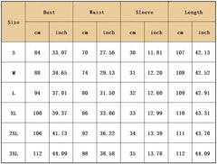 A size chart for women's African dresses showing measurements in centimeters and inches.