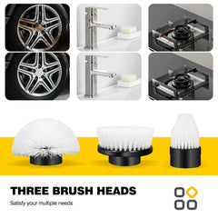 DayPlus Cordless Electric Brush Multi - functional Automatic Hand - held Electric Cleaning Brush Bathroom Toilet Floor Toilet 3 Head - SHOWLU FASHION STORE