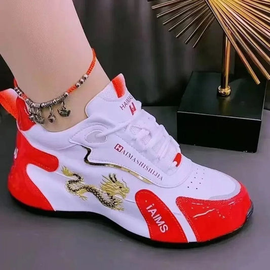 Designer Sneakers for Women Summer Leather Waterproof Casual Sports Shoes Women Lightweight Breathable Non - slip Platform Shoes - SHOWLU FASHION STORE