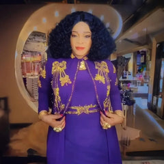 Discount chic and elegant woman dress Luxury rhinestone elegant african dress woman suit african long dress for women - SHOWLU FASHION STORE