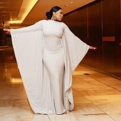 Dress Women Autumn New Solid Long Sleeves Fashion O - Neck Batwing Sleeve Clothing Sexy Party Club Slim Dress Lady Elegant Dresses - SHOWLU FASHION STORE