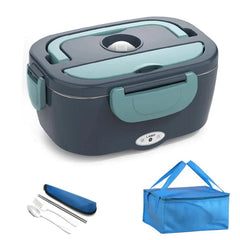 Dual - Use Car Office Electric Heated Lunch Box 220V 110V 24V 12V School Trip Travel Stainless Steel Food Warmer Container Black - SHOWLU FASHION STORE