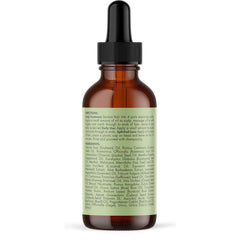 A brown glass dropper bottle of Mielle Organics Rosemary Mint scalp and hair strengthening oil.