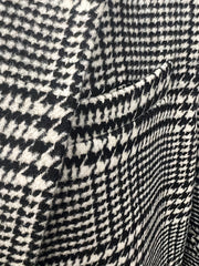 1pc Men'S Classic Houndstooth Blazer - Casual Polyester Suit Jacket with Lapel Collar, Button Details, Woven Fabric, Non-Stretch - Regular Fit for Spring/Fall Season