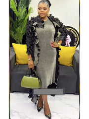 EGRM Pleated 2 Piece Sets Fashion Ruffles Long Sleeves Coat with Suspender Slim High Waist Female Clothing Autumn 2024 New 6R218 - SHOWLU FASHION STORE