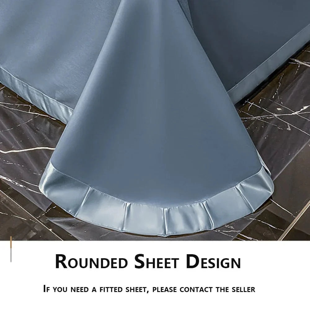 Egyptian Cotton Bedding Set Golden Embroidery Home Textiles Super Soft Bed Duvet Sheet Set King Queen Size Chic Stitch Linen 이불 - SHOWLU FASHION STORE