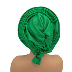 Elegant African Headtie Turban Already Made Women's Auto Gele Female Head Wraps Nigeria Head Ties Wedding Party Headgear - SHOWLU FASHION STORE