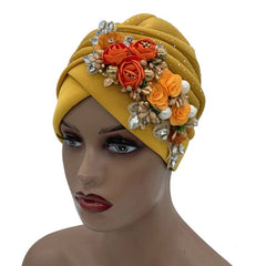 Elegant African Turban Cap with Shiny Rhinestone Ready to Wear Nigeria Auto Gele Headtie Party Women's Head Wrap Bonnet Turbante - SHOWLU FASHION STORE