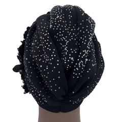 Elegant African Turban Cap with Shiny Rhinestone Ready to Wear Nigeria Auto Gele Headtie Party Women's Head Wrap Bonnet Turbante - SHOWLU FASHION STORE