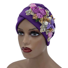 Elegant African Turban Cap with Shiny Rhinestone Ready to Wear Nigeria Auto Gele Headtie Party Women's Head Wrap Bonnet Turbante - SHOWLU FASHION STORE