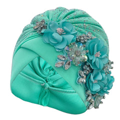 Elegant African Turban Cap with Shiny Rhinestone Ready to Wear Nigeria Auto Gele Headtie Party Women's Head Wrap Bonnet Turbante - SHOWLU FASHION STORE