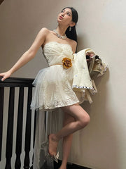 Elegant Birthday Party Mesh Bubble Skirt Light Dress - SHOWLU FASHION STORE