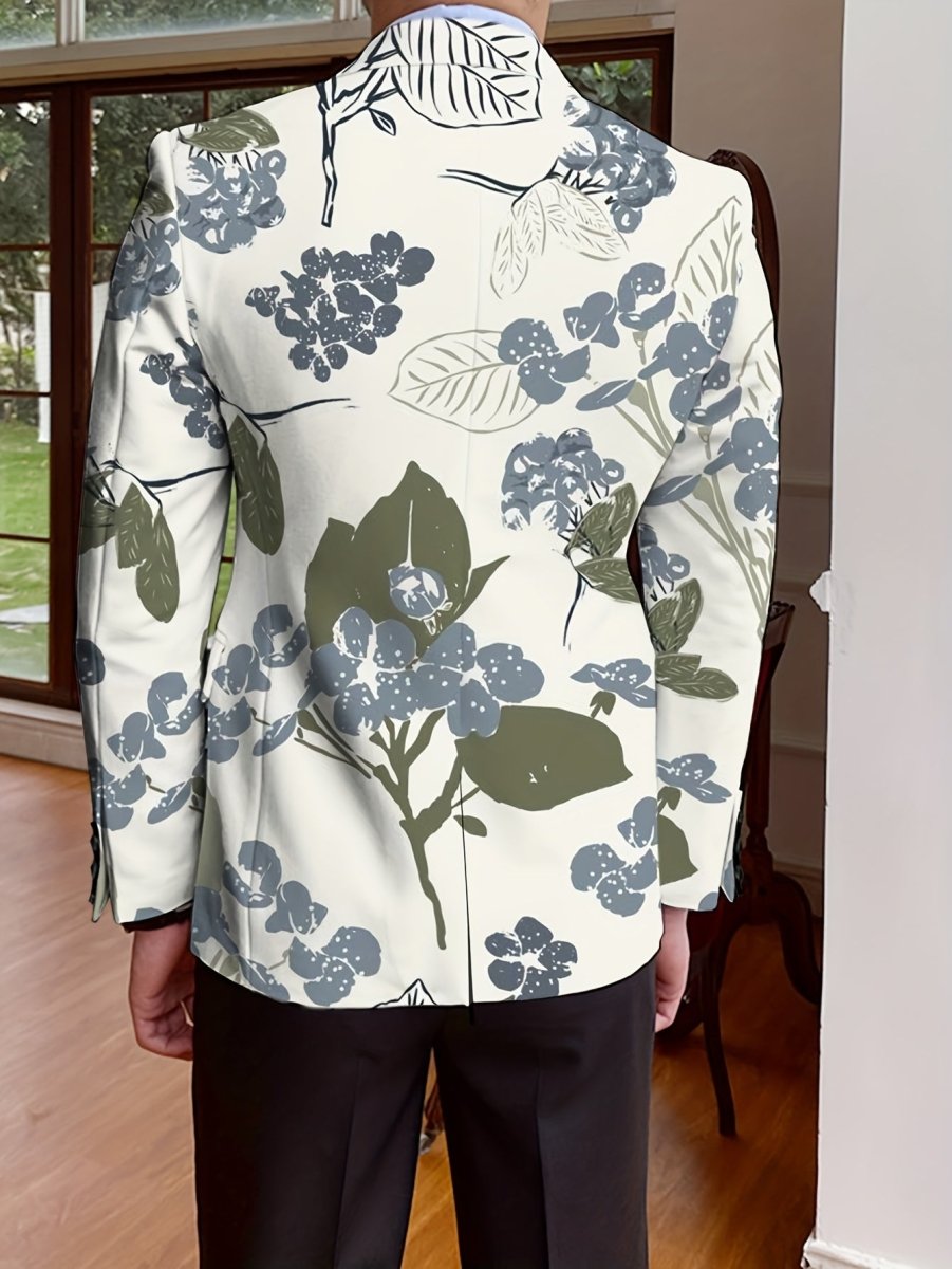 Elegant Men's Blazer - Casual & Formal, Long Sleeve, Button - Up Suit Jacket with Stylish Print Design for All Seasons, Autumn Winter, No Iron - SHOWLU FASHION STORE