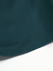 Elegant Men's Long Sleeve Shirt in Solid Colors - Comfortable, Machine Washable with Flap Collar for Spring/Fall - SHOWLU FASHION STORE