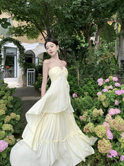 Elegant Sanya Pleated Tube Top Dress Suit - SHOWLU FASHION STORE