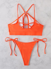 Elegant Shoelace Triangle Bikini - SHOWLU FASHION STORE