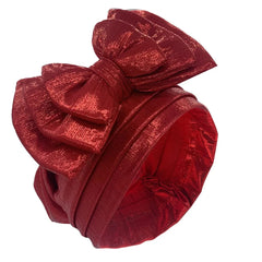 Elegant Woman's Turban Cap with Multi - layer Bowknot African Ready Gele Headtie Lady Headwrap Bonnet Gold Turbante Mujer - SHOWLU FASHION STORE