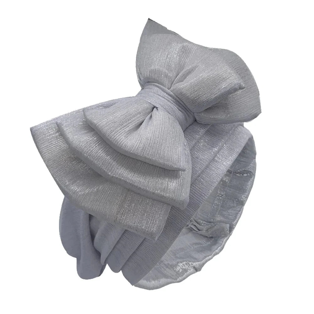 Elegant Woman's Turban Cap with Multi - layer Bowknot African Ready Gele Headtie Lady Headwrap Bonnet Gold Turbante Mujer - SHOWLU FASHION STORE