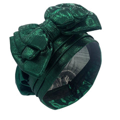 Elegant Woman's Turban Cap with Multi - layer Bowknot African Ready Gele Headtie Lady Headwrap Bonnet Gold Turbante Mujer - SHOWLU FASHION STORE