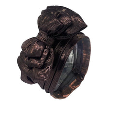 Elegant Woman's Turban Cap with Multi - layer Bowknot African Ready Gele Headtie Lady Headwrap Bonnet Gold Turbante Mujer - SHOWLU FASHION STORE