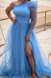 European and American - Style Long - Sleeve Large - Size Mesh Dress - SHOWLU FASHION STORE