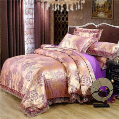 European Style Jacquard Bedding Set Home Comefortable Duvet Cover Quality Quilt Cover And Pillowcase Flower Lace Bedsheet Sets - SHOWLU FASHION STORE