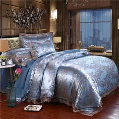 European Style Jacquard Bedding Set Home Comefortable Duvet Cover Quality Quilt Cover And Pillowcase Flower Lace Bedsheet Sets - SHOWLU FASHION STORE