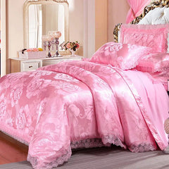 European Style Jacquard Bedding Set Home Comefortable Duvet Cover Quality Quilt Cover And Pillowcase Flower Lace Bedsheet Sets - SHOWLU FASHION STORE
