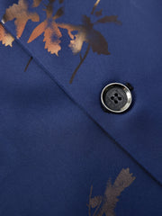 Abstract Gold-Foiled Suit with Maple Leaf Design for Spring And Autumn. SHOWLU FASHION STORE