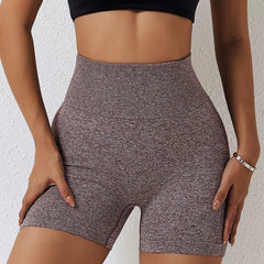 Fashion Seamless Yoga Shorts Peach Hip Raise High Waist Hip - Slimming Fitness Pants Skinny Running Sports Girls Short - Length Pants - SHOWLU FASHION STORE