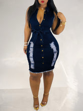 Women's Slim Fit Stretchy Denim Dress - Vintage Washed Distressed Hem, 90s Retro Bohemian Style, Breathable Lightweight Knee-Length Sleeveless with Fringe Details, Machine Washable Casual Summer Outfits, Relaxed Weekend Look,