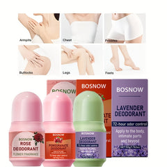 3pcs Rose + Pomegranate + Lavender Deodorant Combination Set, Plant Ingredients, Deep Moisturizing, Gentle Care, Natural Fragrance, Lasting Fragrance, Farewell Odor, Just One Set Let You Have a Different Fresh Experience Ever SHOWLU FASHION STORE