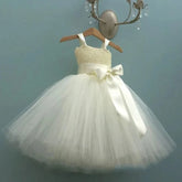 Flower Girls Ruffles Vintage Sequins Lace Party Bridesmaid Gown Pageant Dresses vestido de tul 2021 - SHOWLU FASHION STORE