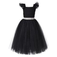 Flower Girls Ruffles Vintage Sequins Lace Party Bridesmaid Gown Pageant Dresses vestido de tul 2021 - SHOWLU FASHION STORE