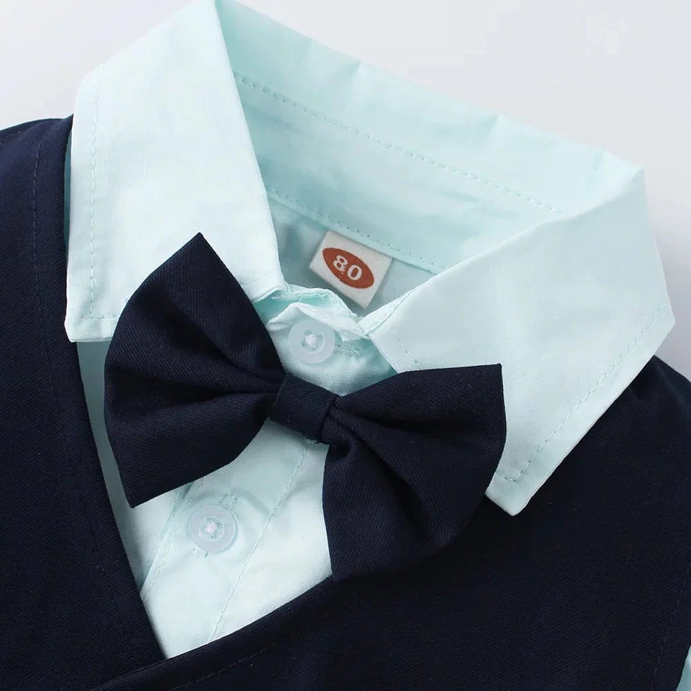 Formal Wedding Outfit for Toddler Solid Vest Gentlemen Suit Corsage Flower Boy Costume Handsome 1 - 6Y Children Kid Autumn Clothes - SHOWLU FASHION STORE