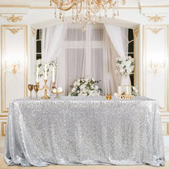 Gold Sequin Tablecloth 108x50 Inch - Rectangle Table Cover Overlay for Wedding Baby Birthday Cake Table Holiday Banquet Decoration - SHOWLU FASHION STORE
