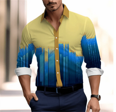 Gradient Men's Clothing Soft and Comfortable Men's Shirt Summer Hawaiian Shirt High Quality Men's Clothing Fashion Button Design - SHOWLU FASHION STORE