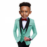 Handsome Children Suit 3 - Pieces (Blazer+Vest+Pants) Spliced Lapel Party Set Shawl Lapel Wedding Boys Dress Costumes Kids Girdle - SHOWLU FASHION STORE