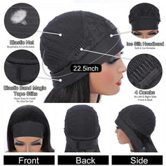 Headband Wig Human Hair Body Wave Wig 180% Density Remy Human Hair Wigs For Black Women Brazilian Ready To Wear Wig - SHOWLU FASHION STORE