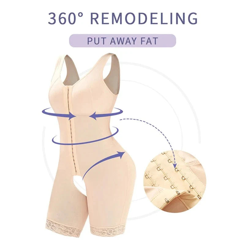 High Compression Full Body Shaper Women Slimming Tummy Bodysuit Butt Lifter Postpartum Shapewear Open Crotch Fajas Colombianas - SHOWLU FASHION STORE