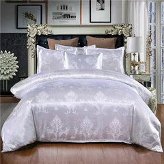 High End Jacquard King Size Bedding Set Luxury European Wedding Bedding Sets Queen American Satin Double Duvet Cover Set 220x240 - SHOWLU FASHION STORE