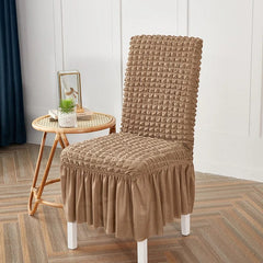 high quality Seersucker chair cover for dining room banquet chair slipcover stretch chair skirt elastic wedding chair decoration - SHOWLU FASHION STORE