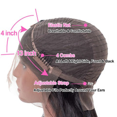 Hot Selling Transparent Hd Full Lace Straight Human Hair Wig Brazilian 360 Lace Frontal Wigs 13x4 Human Hair Hd Lace Front Wigs - SHOWLU FASHION STORE