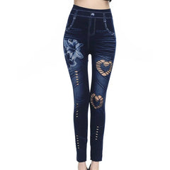 Hot Sexy Women Jean Skinny Jeggings Pants high waist leggings female print ankle - length Slim Legging Fitness Plus Size - SHOWLU FASHION STORE