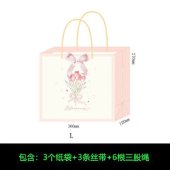 INS Contrast Color Gift Bag Holiday Celebration Gift for Girlfriend Packaging Bag Creative Minimalist Handbag Paper Bag - SHOWLU FASHION STORE